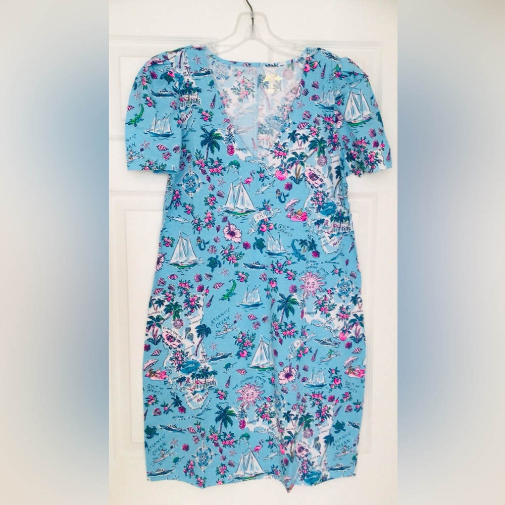 Lilly Pulitzer Aleece Dress-Amalfi Blue Lillys Roadtrip-Florida- NWT In Package - Picture 9 of 11